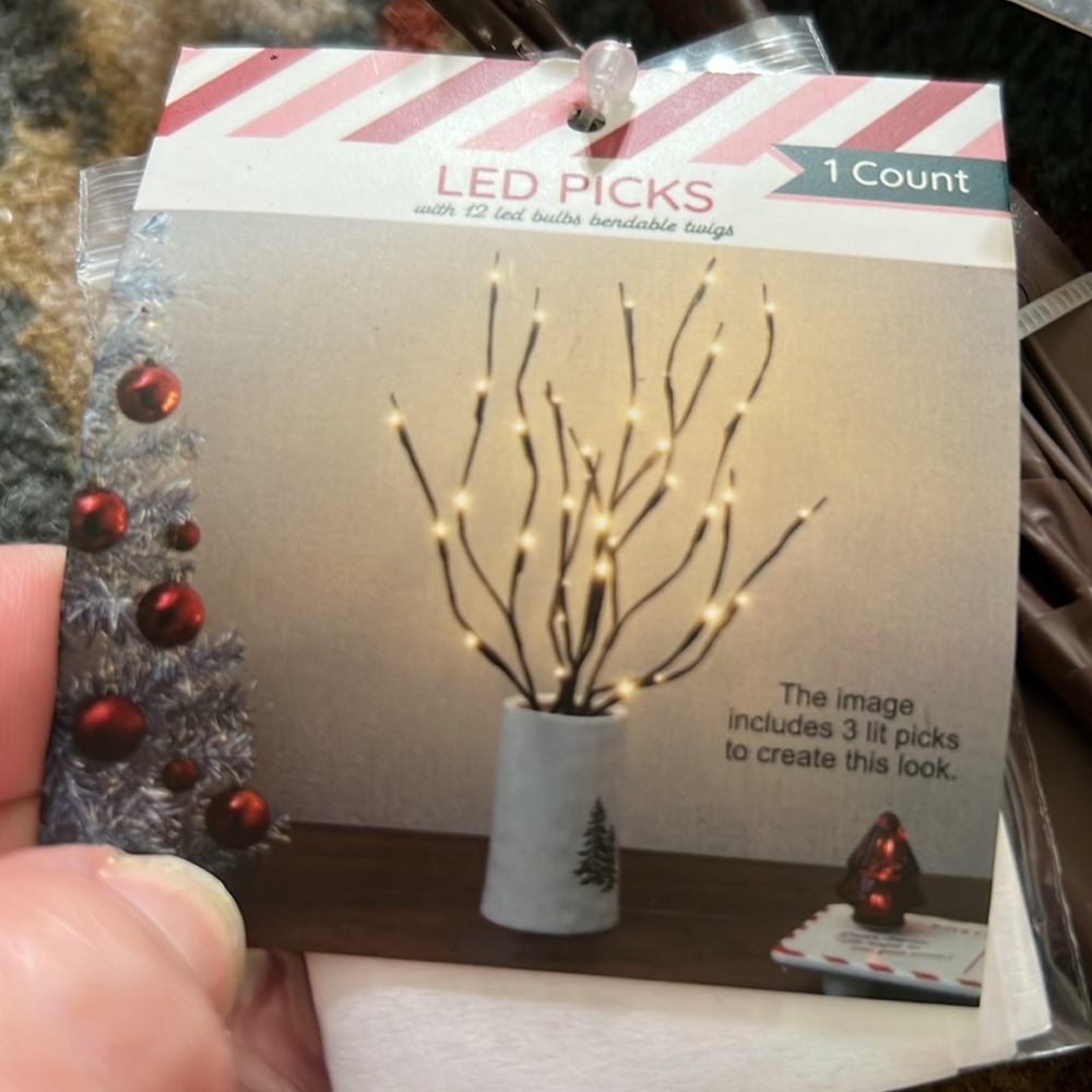 Set of three LED light up branches for Christmas holiday arrangements
